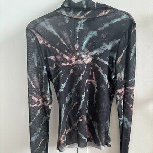 AFRM Zadie Top in Earthy Spiral Tie Dye, size Small